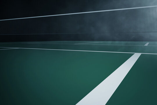 Badminton court on 3d illustration