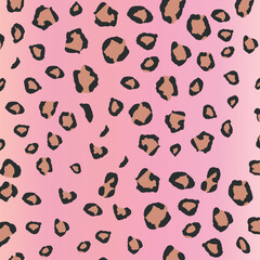 Pink and gold leopard print pattern vector. Seamless leopard skin texture.