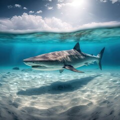 shark swimming under the caribbean sea GENERATIVE AI
