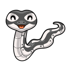 Fototapeta premium Cute axanthic ball python cartoon