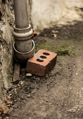 Old brick by the rain pipe, Uidong, South Korea
