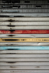 Old rusty shutter of a store, Uidong, South Korea