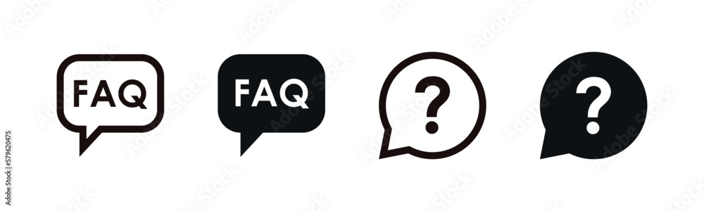 Poster Set of faq icon collection frequently asked questions symbol for an app or web design interface vector