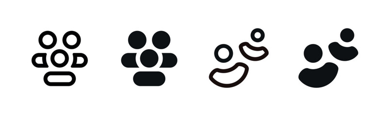 Set of community group icons, social public connection for business or company partnership symbol design collection vector