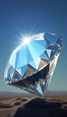 diamond on blue background