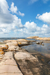 Rocky coast archipelago a sunny summer day