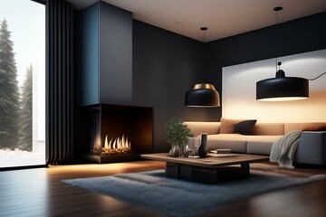 living room interior ai generative