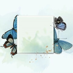 frame with butterflies background