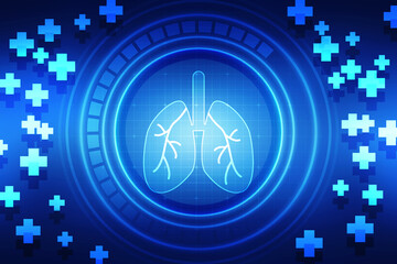 2d illustration Healthy Human Lungs 
