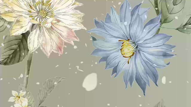 Watercolor flowers, roses, peonies, paisley