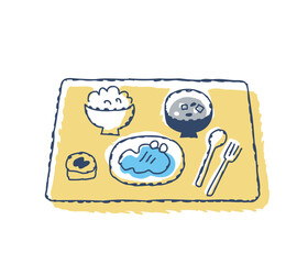 お膳に乗った定食