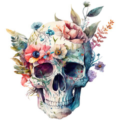 skull and floral