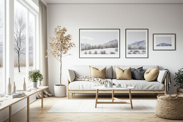 Modern living room design . Generative AI.