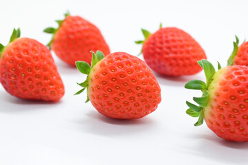 beautiful fresh red strawberry isolated on white background