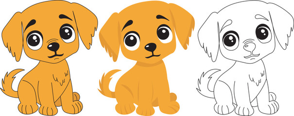 cartoon puppy in flat style isolated vector