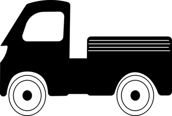 car truck for kids silhouette isolated vector