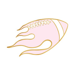 Pink American Football On Fire
