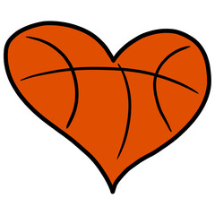Basketball In Heart Shape