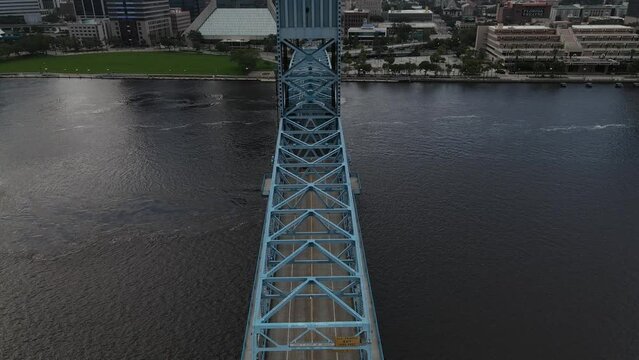 Aerial view of the John T. Alsop Jr. Bridge in Jacksonville, Florida.
