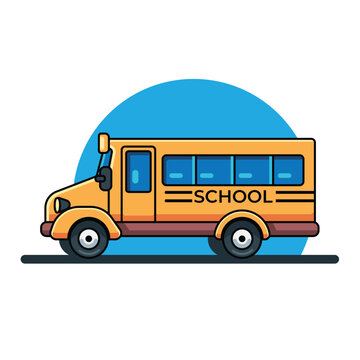 School bus icon vector illustration cartoon