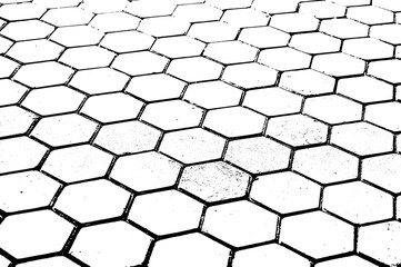 black and white hexagon silhouette texture background