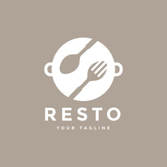 premium restaurant business logo design vector illustration
