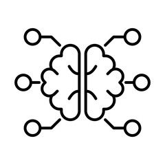 Business icon logo with intelligence icon. The intelligence icon is depicted with brain intelligence in thinking