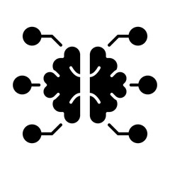 Business icon logo with intelligence icon. The intelligence icon is depicted with brain intelligence in thinking