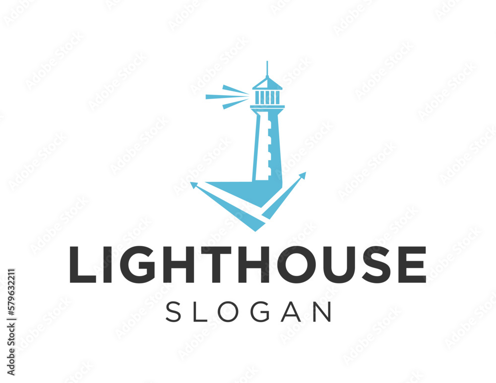 Poster logo about lighthouse on a white background. created using the coreldraw application.