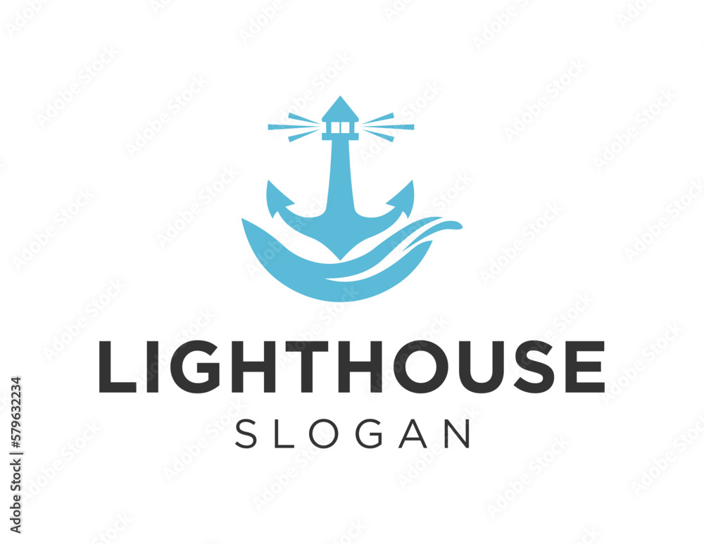 Poster logo about lighthouse on a white background. created using the coreldraw application.