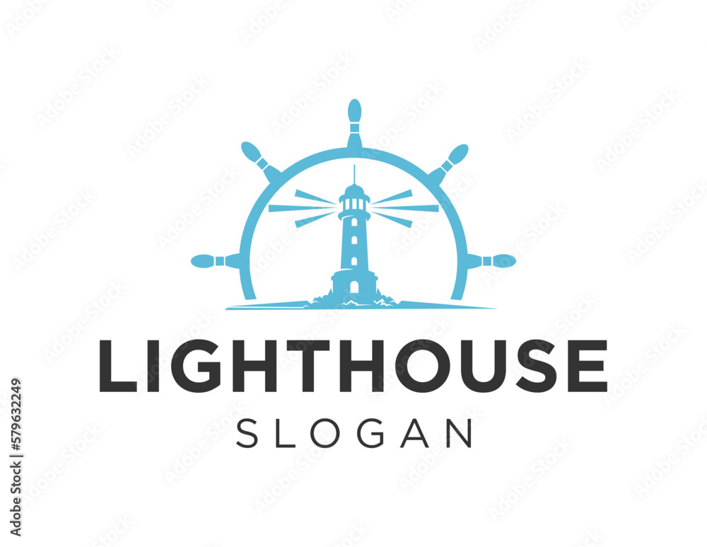 Poster logo about lighthouse on a white background. created using the coreldraw application.