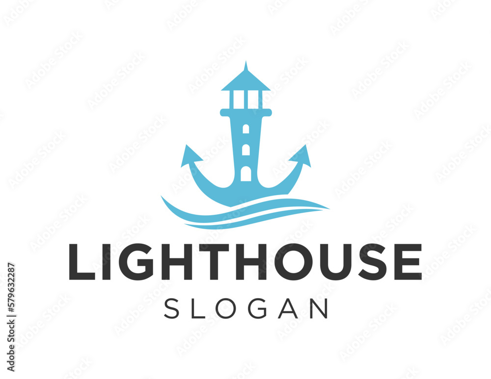 Poster logo about lighthouse on a white background. created using the coreldraw application.