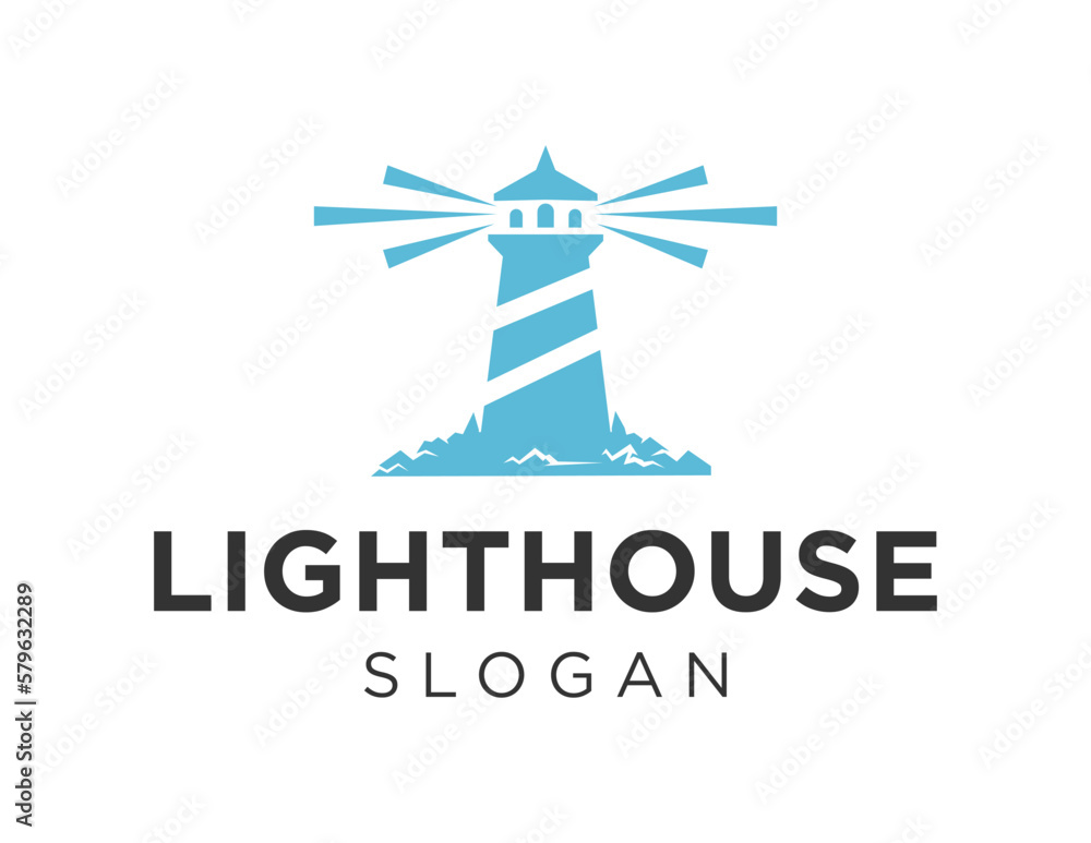 Poster logo about lighthouse on a white background. created using the coreldraw application.