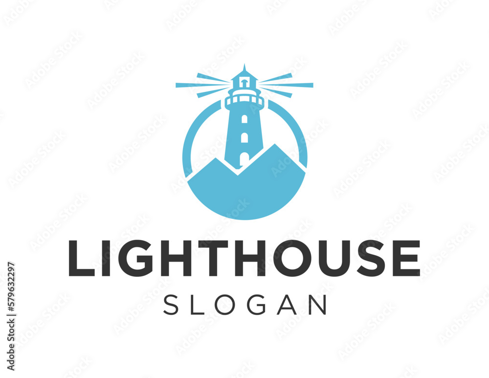 Poster logo about lighthouse on a white background. created using the coreldraw application.