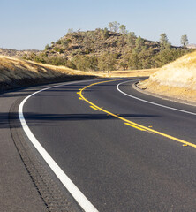 Asphalt road and countryside landscape