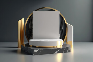 AI generated 3d Abstract scene podium mockup for product presentation