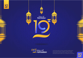 19th day of Ramadan icon and logotype.
