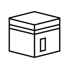 kabah icon with simple thin line style use for islamic event, web, print or pictogram assets. ilustration of hajj, umrah, ramadan kareem, ied mubarak 