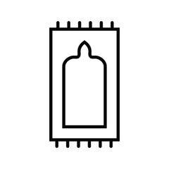 Prayer rug icon. Traditional Islamic Isolated on white background.  Trendy Flat style for graphic design, Web site, UI. EPS 