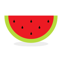 Red ripe cartoon watermelon symbol