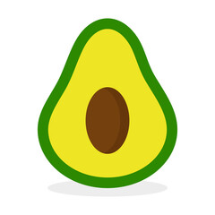 Green ripe cartoon avocado symbol