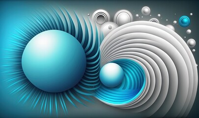  an abstract blue and white background with bubbles and bubbles on it, and a circular object in the middle of the image, with a blue background.  generative ai