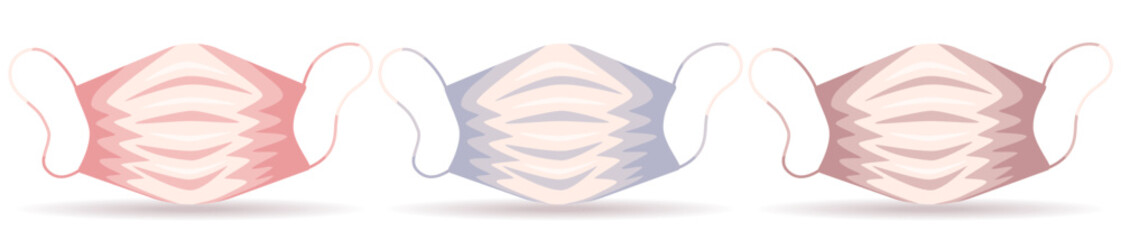 Set of medicale masks. Medicine, pharmacy and healthcare concept. Isolated vector illustration for flyer, poster, banner.