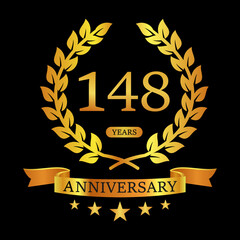 148 th Anniversary logo template illustration. suitable for you