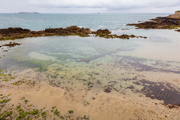 small cove in the sea, Saint Malo, France