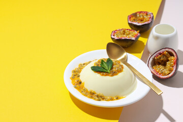 Concept of delicious food - Passion fruit mousse