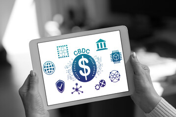 Cbdc concept on a tablet