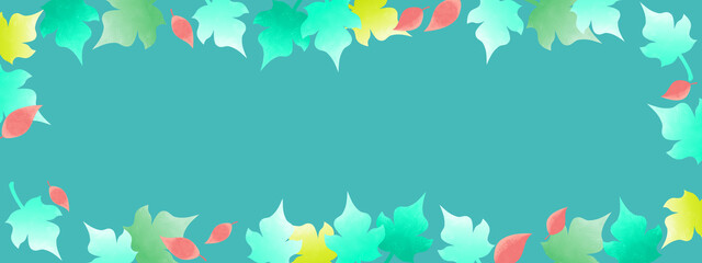 木の葉の背景イラスト、季節のイメージ