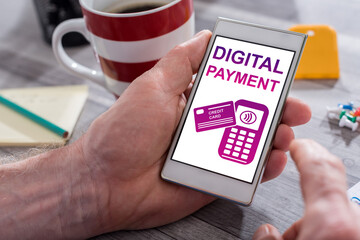 Digital payment concept on a smartphone