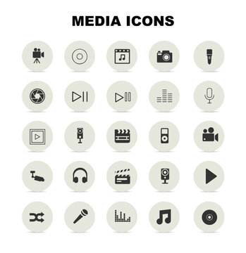 set selection of media icons
